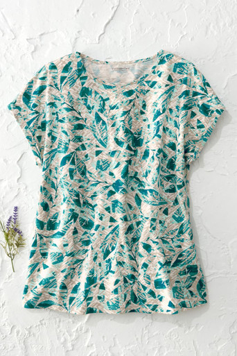 Batik Leaves Knit Top