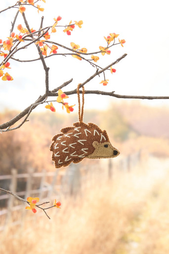 Embroidered Wool Hedgehog