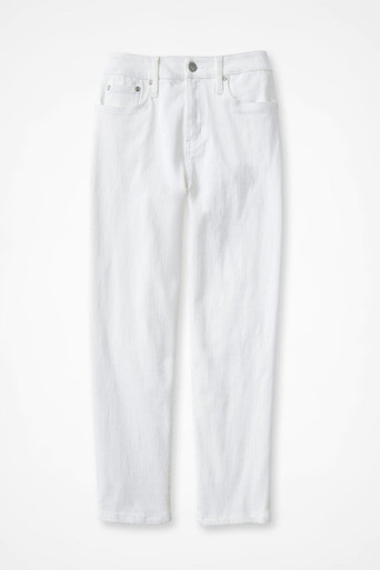 Knit Denim High Rise Straight-Leg Cropped Jeans
